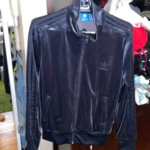 Adidas navy velvet track jacket